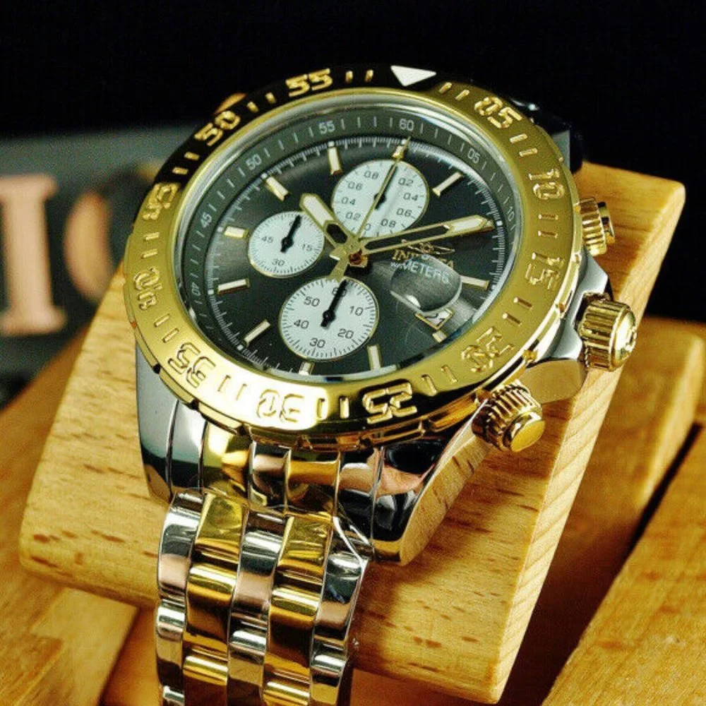 Invicta Two Tone 18k Gold Men Watch